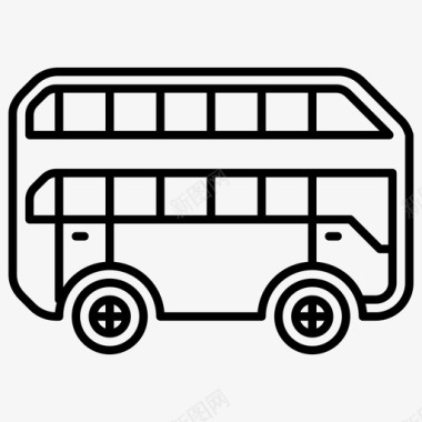公共汽车双层公共汽车运输图标