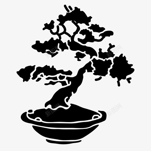 盆景植物盆svg_新图网 https://ixintu.com 盆景 植物 盆树