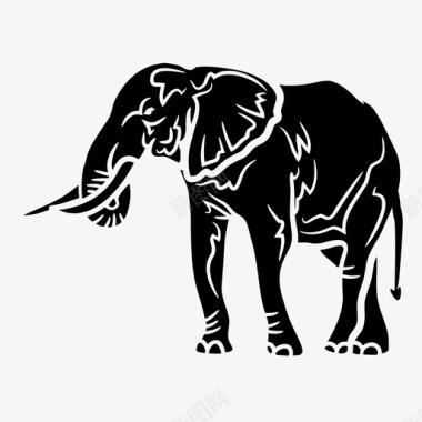 大象动物食草动物图标