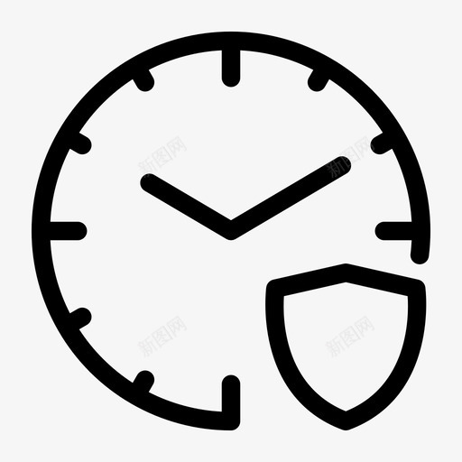 手表保护闹钟时钟svg_新图网 https://ixintu.com 手表 保护 闹钟 时钟 保险箱 盾牌 时间 日历