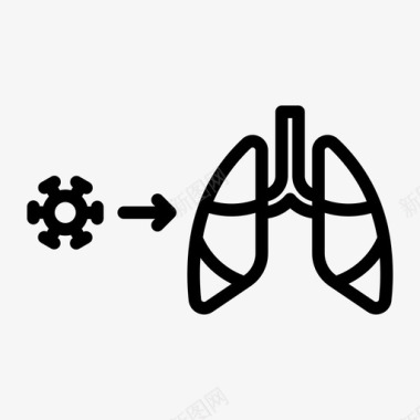肺部感染疾病症状图标
