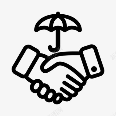 伞和手握手人图标