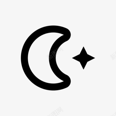 伊斯兰教月亮和星星线文化宗教64px图标