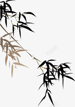水墨竹林中式古典竹子竹叶素材