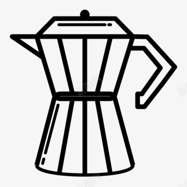 莫卡壶浓缩咖啡咖啡屋套装图标