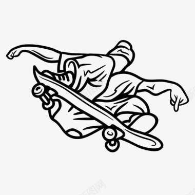滑板技巧跳跃滑板图标