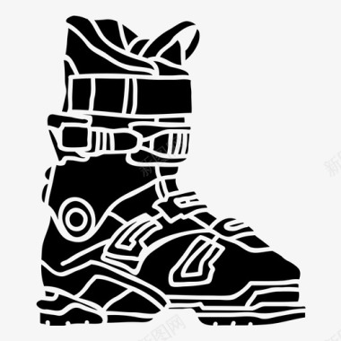 滑雪靴鞋运动器材图标