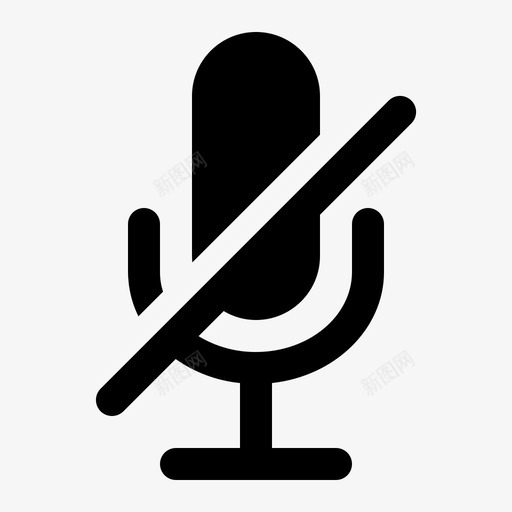 麦克风关闭麦克风静音麦克风svg_新图网 https://ixintu.com 麦克风 关闭 用户界面 静音 录音 语音 稳定
