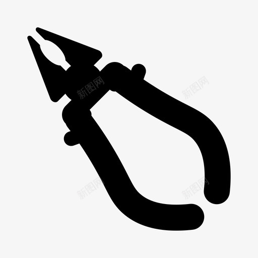 钳子建筑施工svg_新图网 https://ixintu.com 钳子 建筑施工 修理 安装 安装工 工具