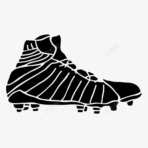 足球鞋运动鞋鞋钉鞋svg_新图网 https://ixintu.com 足球鞋 运动鞋 鞋钉 实心