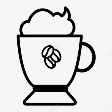 奶油咖啡咖啡屋套装图标