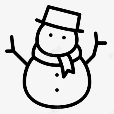 雪人圣诞节降雪图标