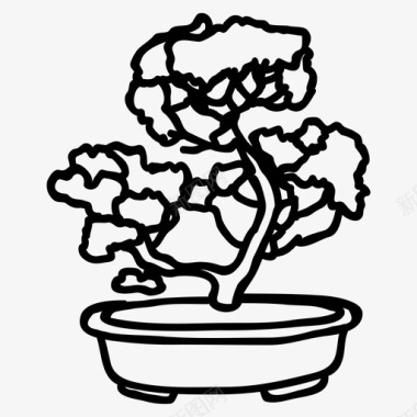 盆景植物花盆图标