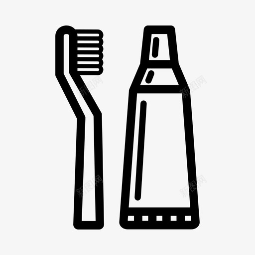 牙刷浴室护理svg_新图网 https://ixintu.com 浴室 牙刷 护理 健康 牙膏 图标 室内 客厅
