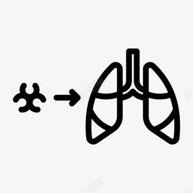 肺部感染疾病症状图标