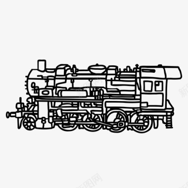 蒸汽火车机车运输图标