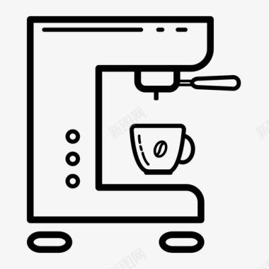 咖啡机浓缩咖啡机咖啡屋套装图标