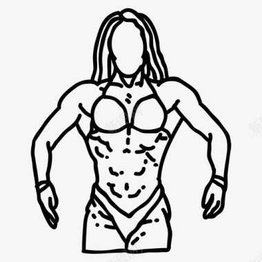 健美肌肉女人图标