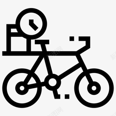 送货自行车箱子运输图标