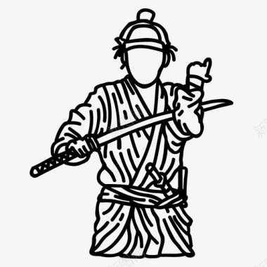 浪人战士武士图标