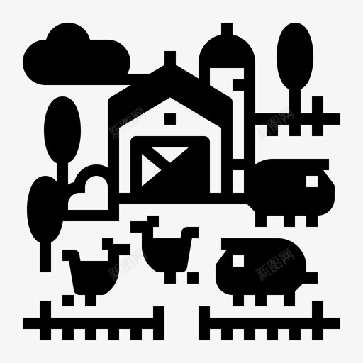 牲畜农业动物svg_新图网 https://ixintu.com 农业 牲畜 动物 农场