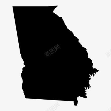 乔治亚州亚特兰大州地图图标