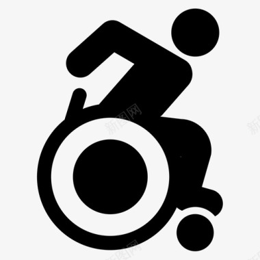 使用轮椅的人残疾移动辅助图标