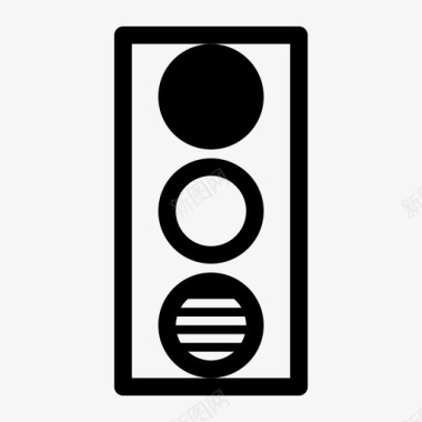 交通灯红灯停车标志图标