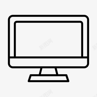 台式计算机显示器屏幕图标