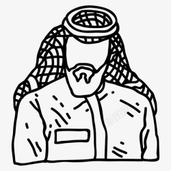 中东的男人阿拉伯男人克菲耶头巾高清图片