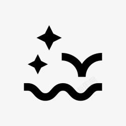 上海海岸全景夜在海上海滩鸟高清图片