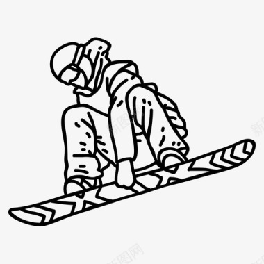 滑雪板极限运动冬季运动图标