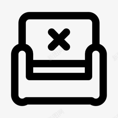 带十字标志的沙发椅子沙发床图标