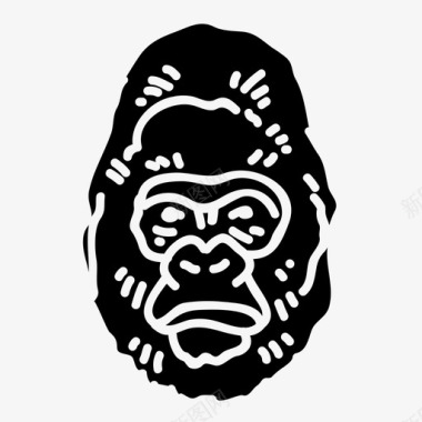 大猩猩陆地动物野生动物图标