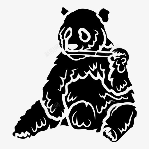 大熊猫动物熊svg_新图网 https://ixintu.com 大熊猫 动物 哺乳动物 熊雕文