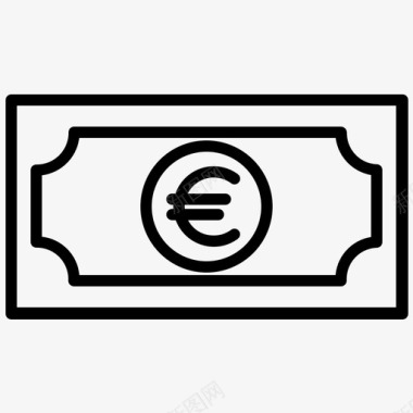 欧元纸币银行纸币货币图标