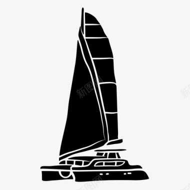 帆船船船字形图标