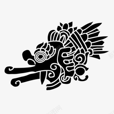 阿兹特克符号玛雅玛雅阿兹特克实心图标