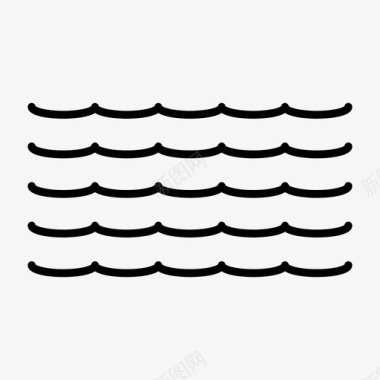 波浪海滩游泳池图标