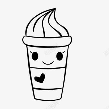 冰淇淋杯子快乐图标
