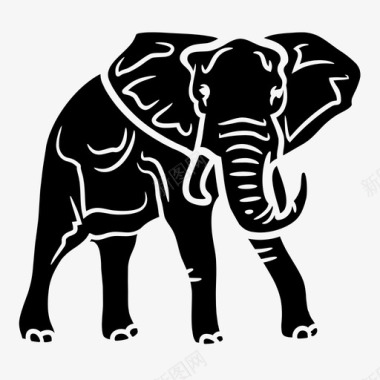 大象动物食草动物图标