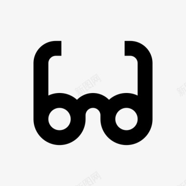 眼镜无障碍圆眼镜图标
