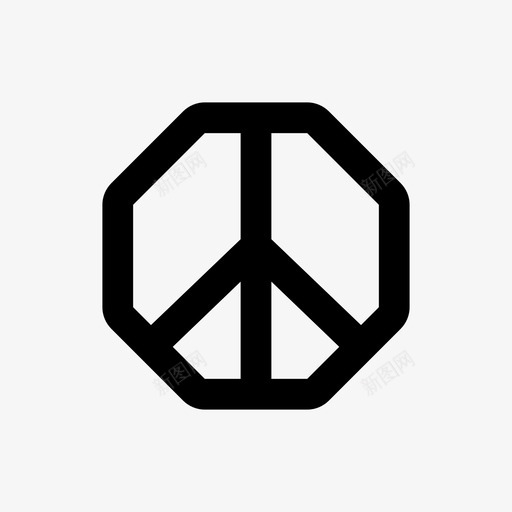 和平和平符号线八角形64pxsvg_新图网 https://ixintu.com 和平 符号 八角形