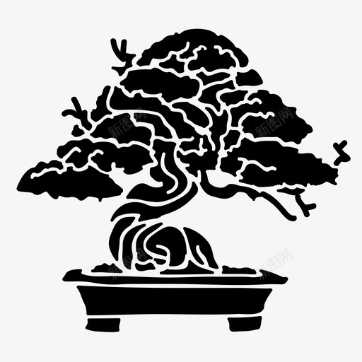 盆景植物盆svg_新图网 https://ixintu.com 盆景 植物 盆树