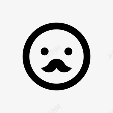 小胡子表情符号小胡子带小胡子的表情符号图标