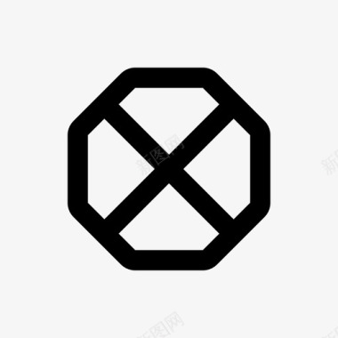 不允许不允许符号线八角形64px图标