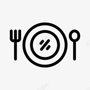 盘子吃的叉子图标