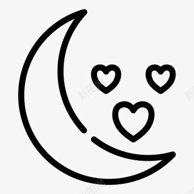 月亮心爱情图标