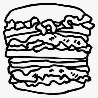 汉堡包快餐垃圾食品图标