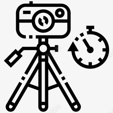 相机三脚架定时器照片摄影图标